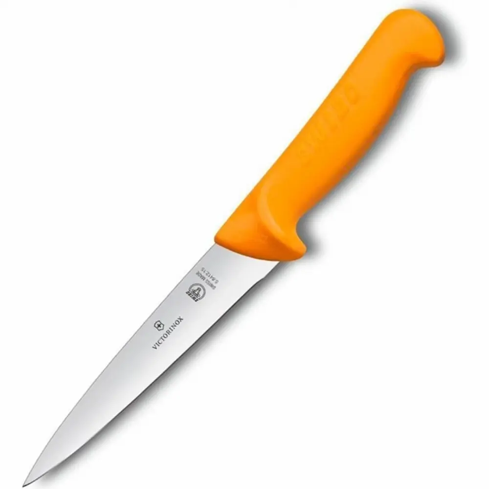 Фото Кухонный нож разделочный Victorinox лезвие 15 см цвет оранжевый Фото Кухонный нож разделочный Victorinox лезвие 15 см цвет оранжевый