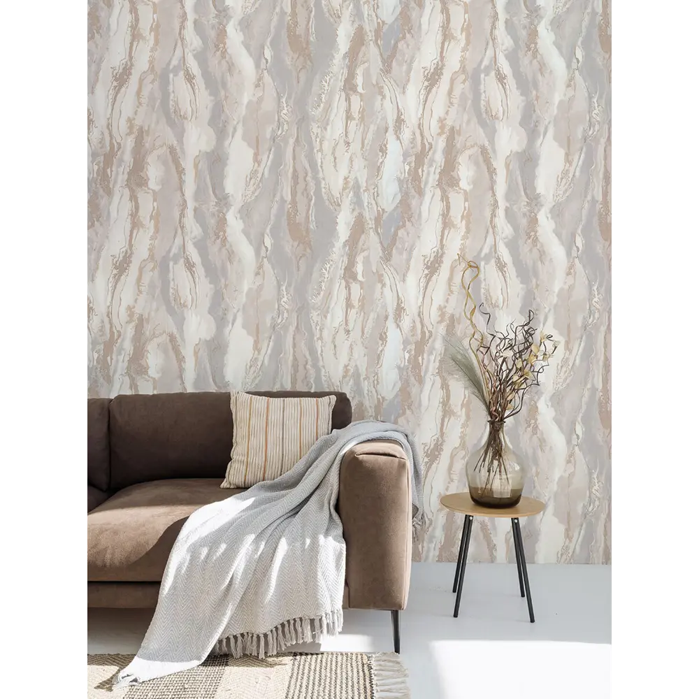 Фото 4 Обои флизелиновые Monte solaro Reka 1.06 м серые 9184-24