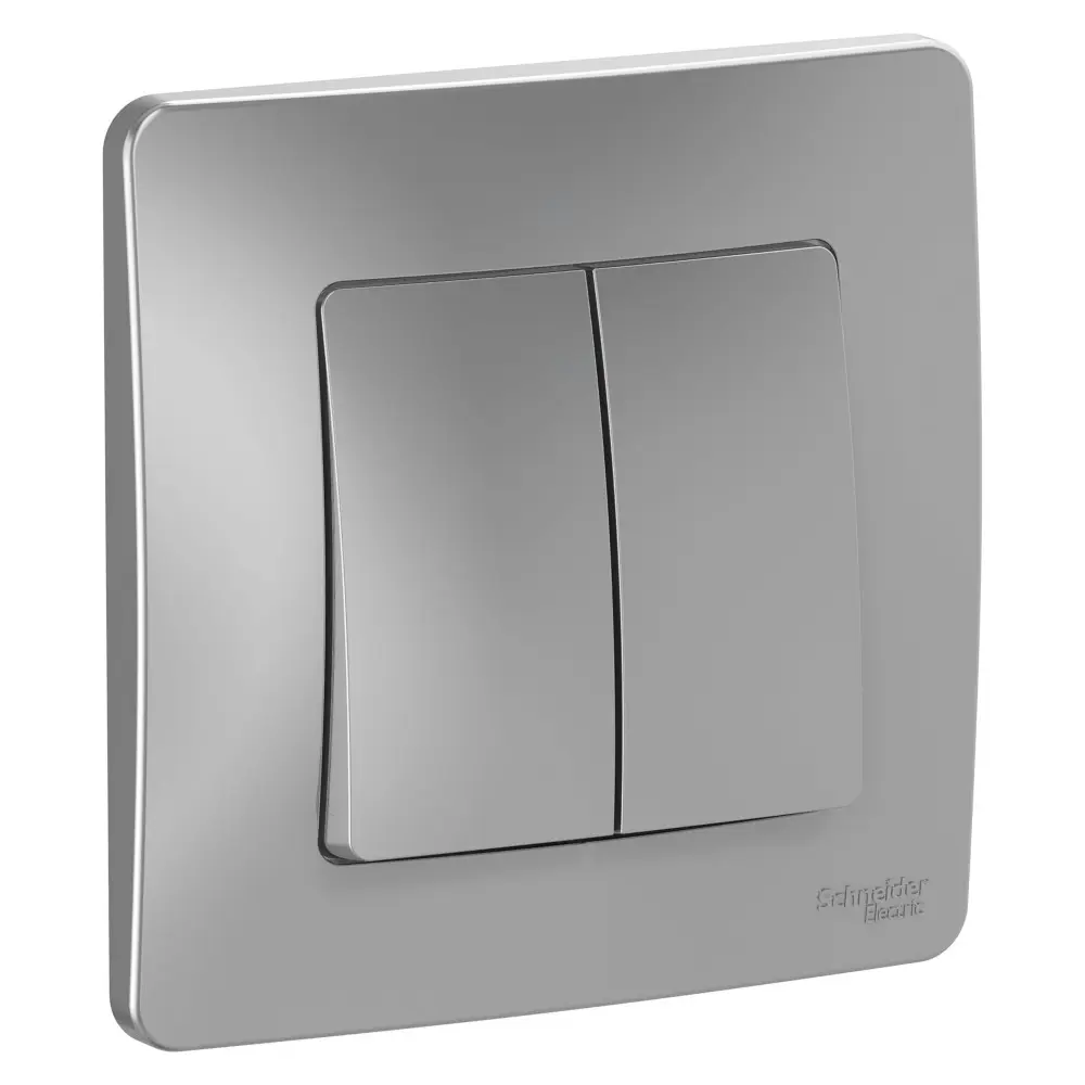 Фото Переключатель встраиваемый Systeme electric Blanca BLNVS106603 2 клавиши цвет алюминий Фото Переключатель встраиваемый Systeme electric Blanca BLNVS106603 2 клавиши цвет алюминий