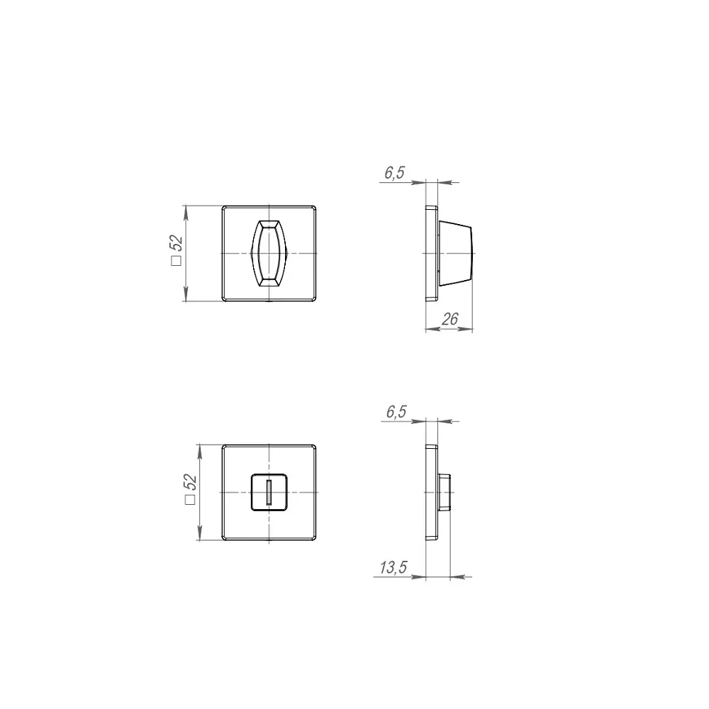 Фото 2 Ручка поворотная Fuaro BK6.K.SL52 (BK6 SL) SSG-39 сатинированное золото Фото 2 Ручка поворотная Fuaro BK6.K.SL52 (BK6 SL) SSG-39 сатинированное золото