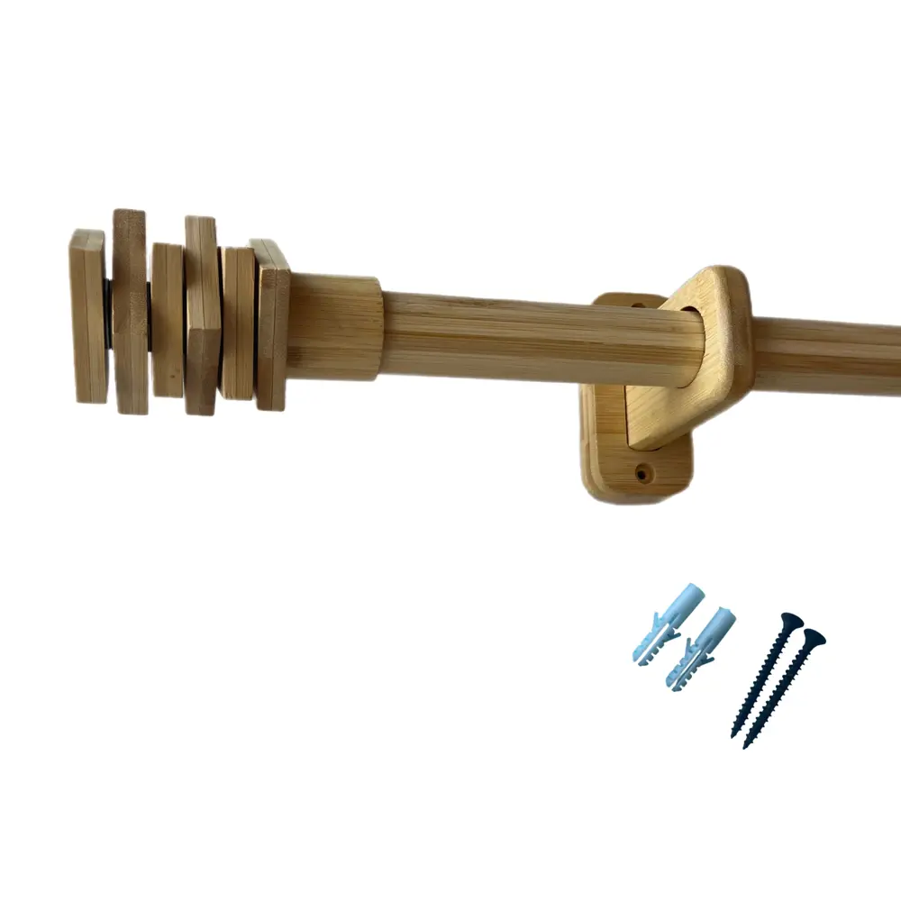 Фото 2 Карниз для штор Cessot деревянный однорядный диаметр 28 мм длина 200 см наконечник Carre вынос 6.5 см Фото 2 Карниз для штор Cessot деревянный однорядный диаметр 28 мм длина 200 см наконечник Carre вынос 6.5 см