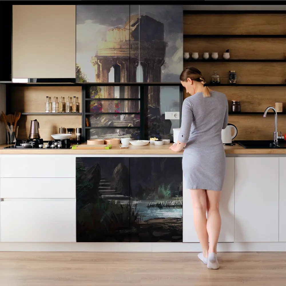 Фото 4 Пленка самоклеящаяся универсальная Wallfix W363 0.95x2.2 м, цвет серый, серо-зеленый Фото 4 Пленка самоклеящаяся универсальная Wallfix W363 0.95x2.2 м, цвет серый, серо-зеленый