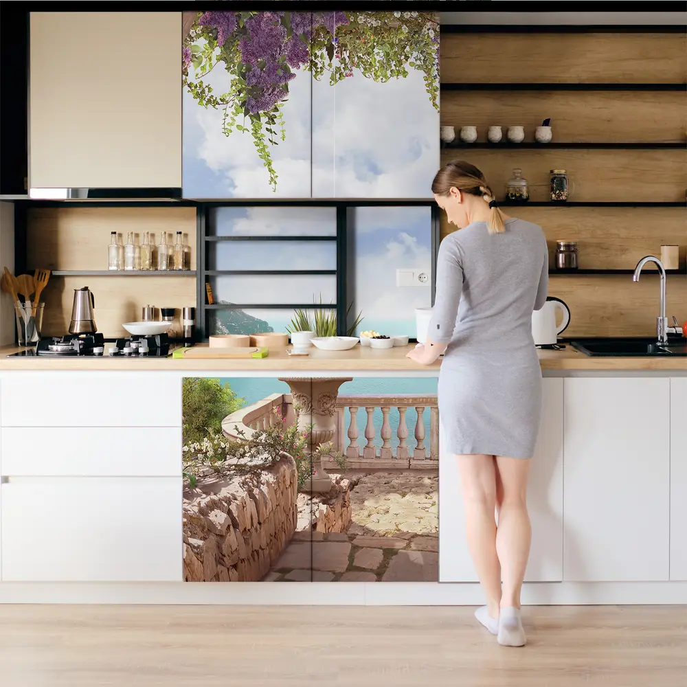 Фото 4 Пленка самоклеящаяся универсальная Wallfix W480 0.95x2.2 м, цвет светло-голубой, песочный Фото 4 Пленка самоклеящаяся универсальная Wallfix W480 0.95x2.2 м, цвет светло-голубой, песочный