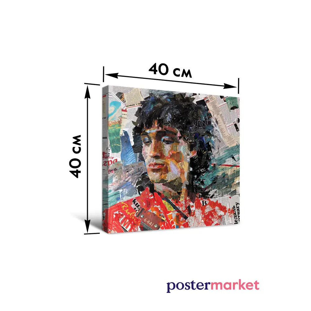 Фото 3 Картина на холсте Postermarket "Виктор Цой" 40x40 см Фото 3 Картина на холсте Postermarket "Виктор Цой" 40x40 см