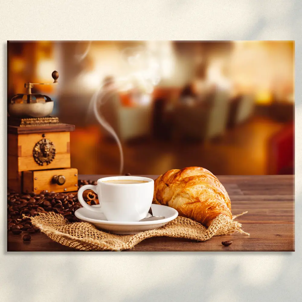 Фото Картина на холсте Postermarket "Кофе и круассан" 50x70 см Фото Картина на холсте Postermarket "Кофе и круассан" 50x70 см
