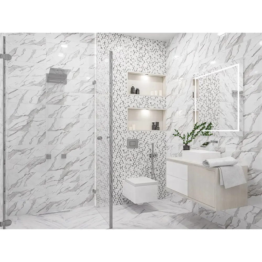 Фото 2 Керамическая плитка Azori Polar night 00-00000690 20x50.5см 1.52м² цвет светло-серый, цена за упаковку Фото 2 Керамическая плитка Azori Polar night 00-00000690 20x50.5см 1.52м² цвет светло-серый, цена за упаковку