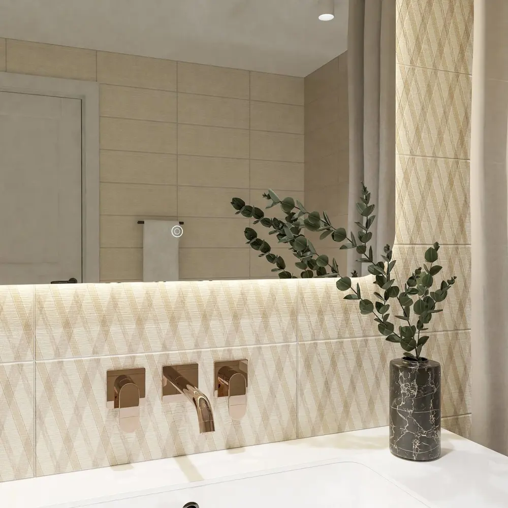 Фото 2 Керамическая плитка Azori Veneziano originale 509471101 20x50см 1.52 м² цвет кремовый, цена за упаковку Фото 2 Керамическая плитка Azori Veneziano originale 509471101 20x50см 1.52 м² цвет кремовый, цена за упаковку
