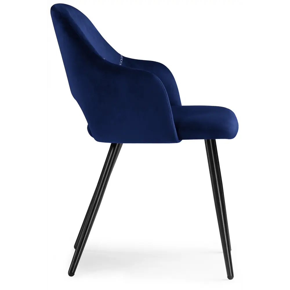 Фото 5 Стул Woodville Konor 54x79x55 см велюр цвет темно-синий