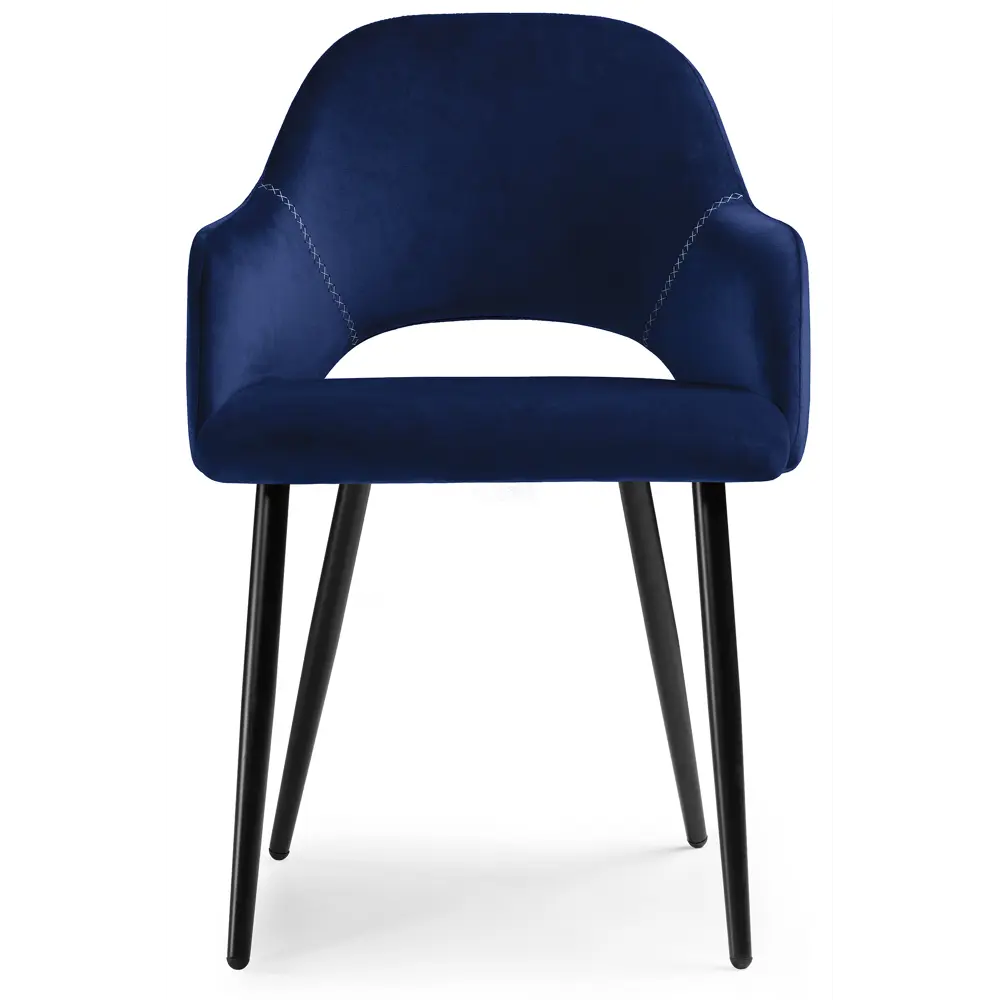 Фото 4 Стул Woodville Konor 54x79x55 см велюр цвет темно-синий