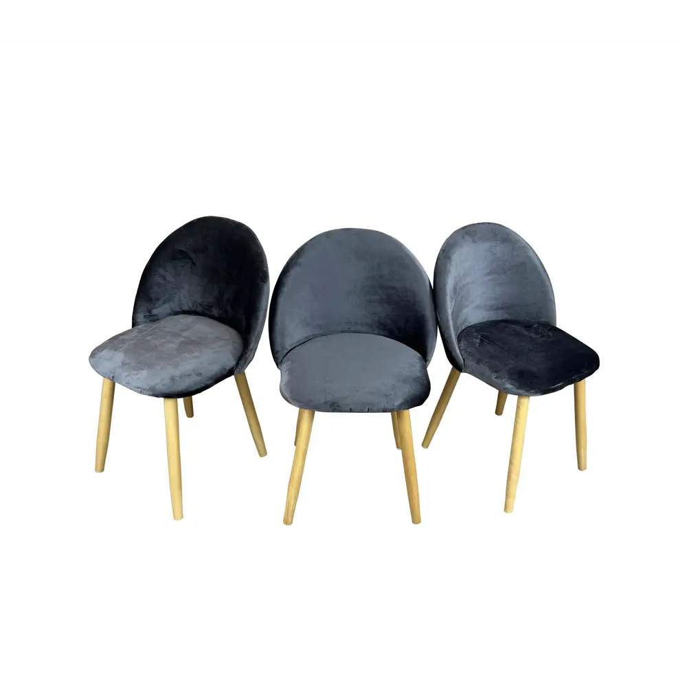 Фото Комплект стульев 3 шт Solarius Мокка 50x82x45 см велюр цвет серый/бежевый Фото Комплект стульев 3 шт Solarius Мокка 50x82x45 см велюр цвет серый/бежевый