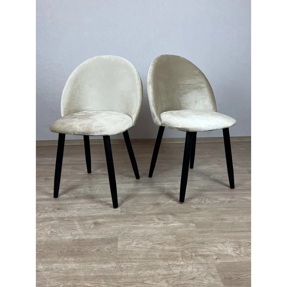 Фото 4 Комплект стульев 2 шт Solarius Мокка 50x82x45 см велюр цвет бежевый/черный