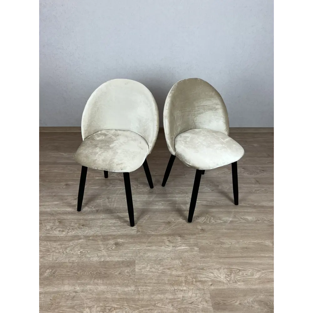 Фото 3 Комплект стульев 2 шт Solarius Мокка 50x82x45 см велюр цвет бежевый/черный