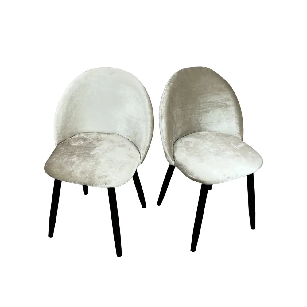 Фото Комплект стульев 2 шт Solarius Мокка 50x82x45 см велюр цвет бежевый/черный