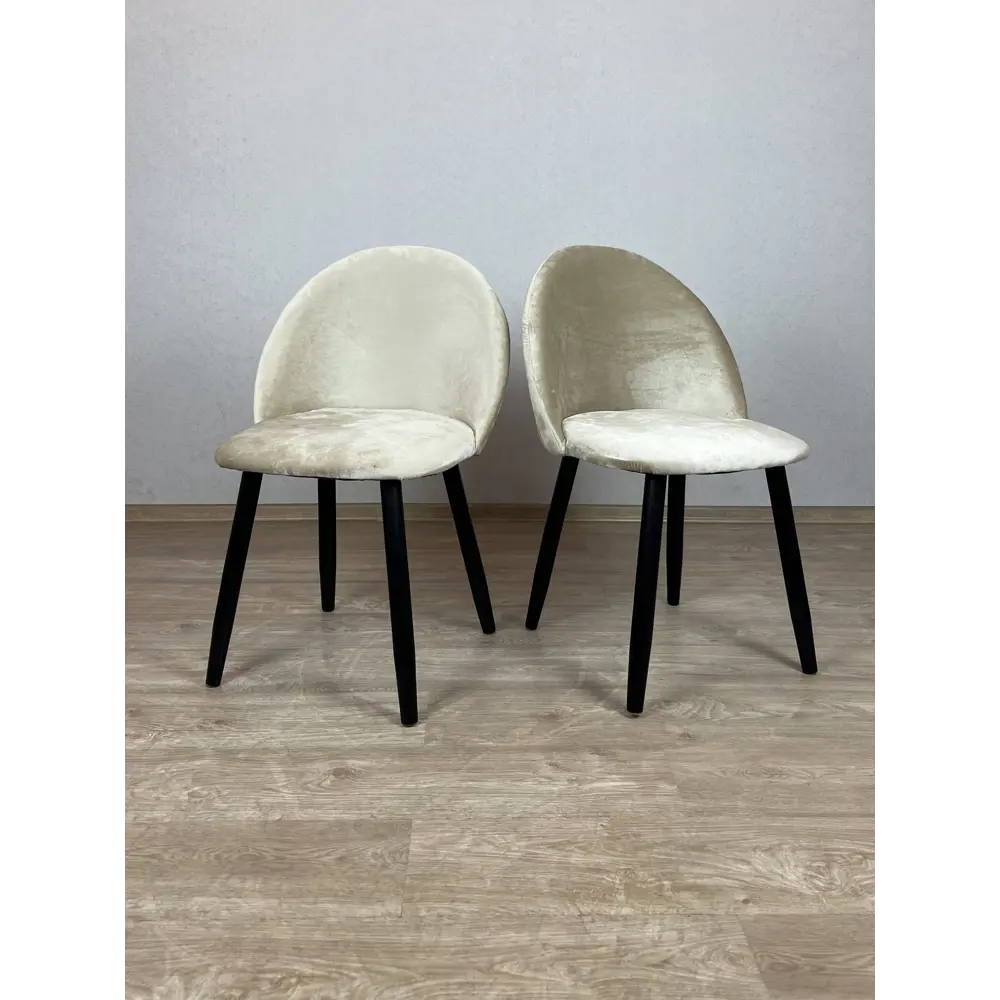 Фото 2 Комплект стульев 2 шт Solarius Мокка 50x82x45 см велюр цвет бежевый/черный