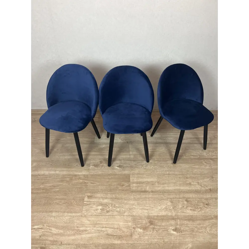 Фото 3 Комплект стульев 3 шт Solarius Мокка 50x82x45 см велюр цвет синий/черный Фото 3 Комплект стульев 3 шт Solarius Мокка 50x82x45 см велюр цвет синий/черный