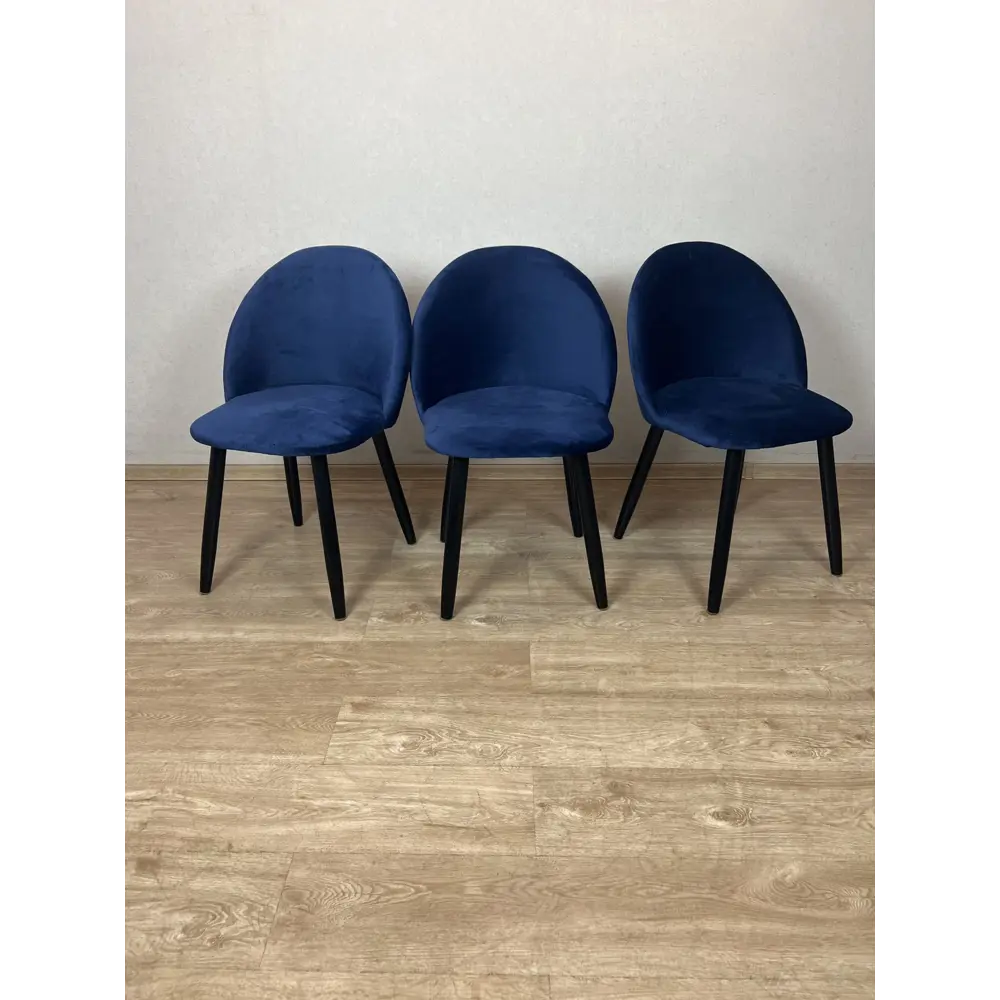 Фото 2 Комплект стульев 3 шт Solarius Мокка 50x82x45 см велюр цвет синий/черный Фото 2 Комплект стульев 3 шт Solarius Мокка 50x82x45 см велюр цвет синий/черный