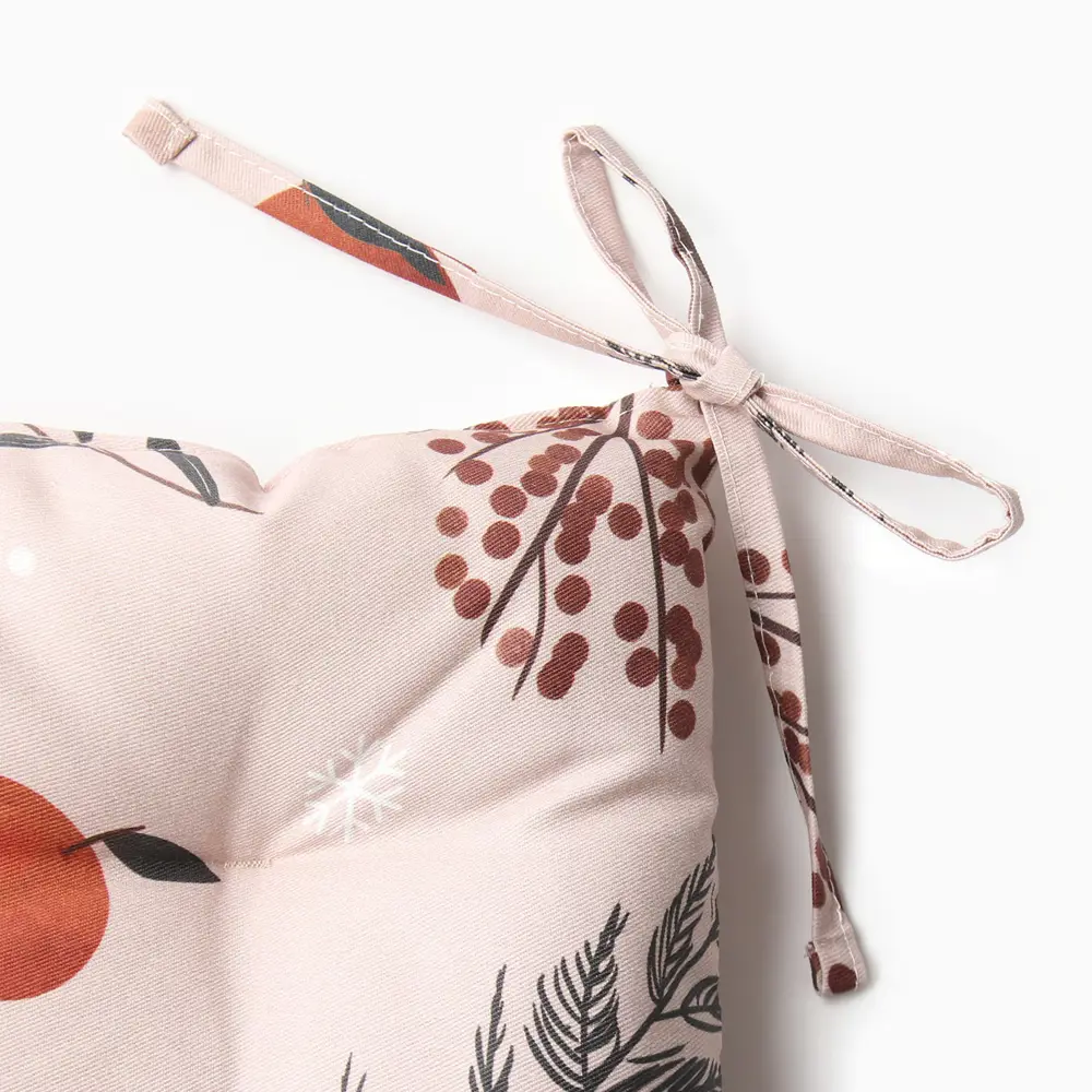 Фото 2 Подушка для стула Этель Новогодние украшения 42x42 см красный