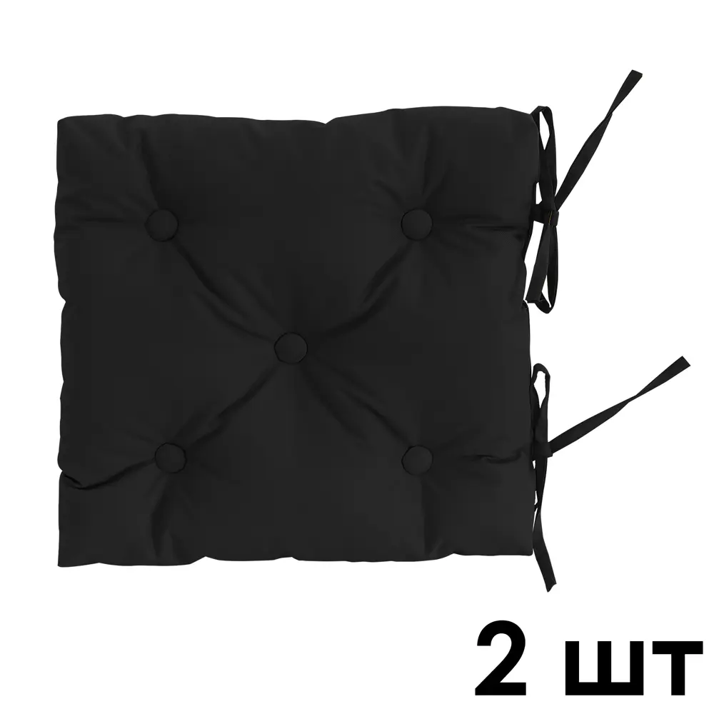 Фото Подушка для стула Kauffort Оксфорд 40x40 см 2 шт черный Фото Подушка для стула Kauffort Оксфорд 40x40 см 2 шт черный