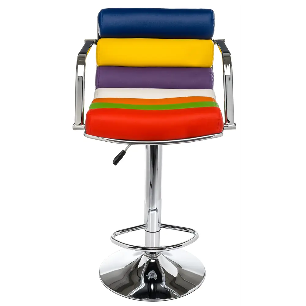 Фото 3 Барный стул Woodville Rainbow 62x114x51 см цвет хром/разноцветный Фото 3 Барный стул Woodville Rainbow 62x114x51 см цвет хром/разноцветный