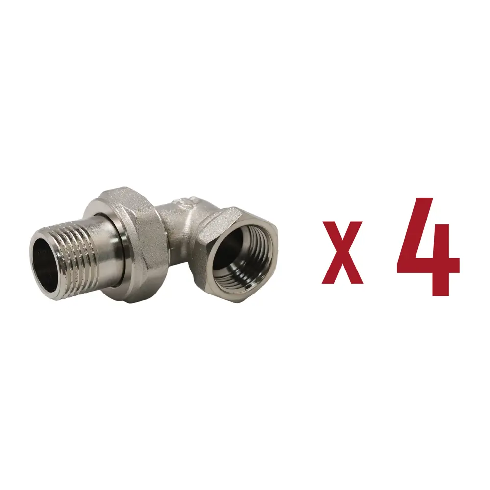 Фото Американка угловая Aqualink 1/2"x1/2" ВР-НР латунь 4 шт Фото Американка угловая Aqualink 1/2"x1/2" ВР-НР латунь 4 шт