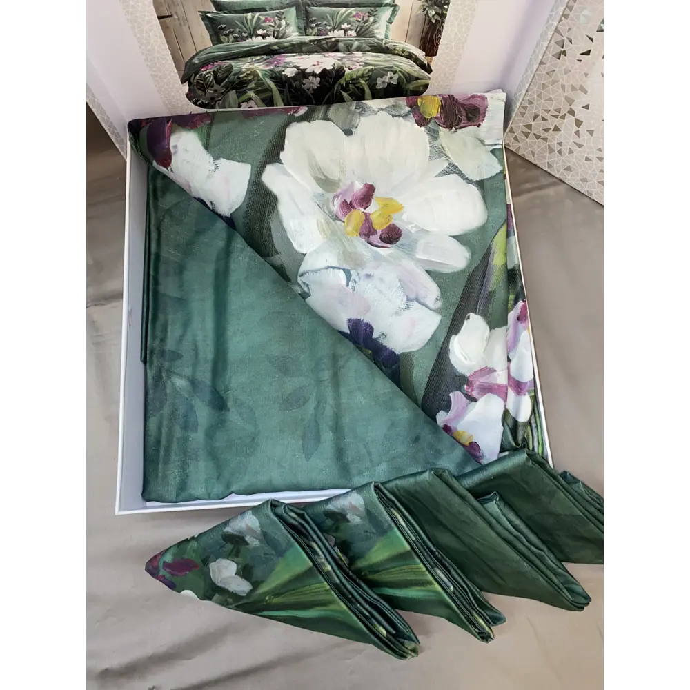 Фото 3 Комплект постельного белья Tac tntc1496, полутораспальный, сатин цвет зеленый