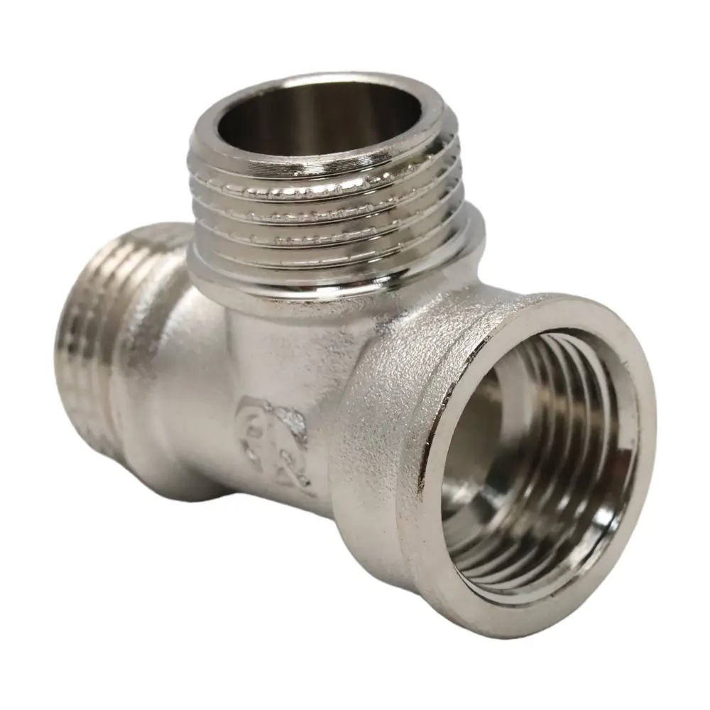 Фото 2 Тройник Aqualink 1/2"x1/2"x1/2" ВР-НР латунь 4 шт k18431