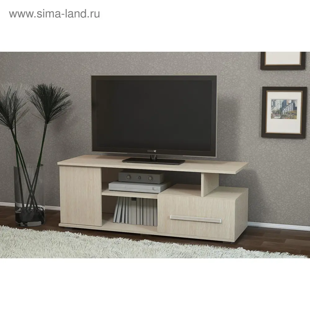 Фото Тумба под телевизор Simaland 5478230 120x42x45 см ЛДСП цвет беленый дуб Фото Тумба под телевизор Simaland 5478230 120x42x45 см ЛДСП цвет беленый дуб