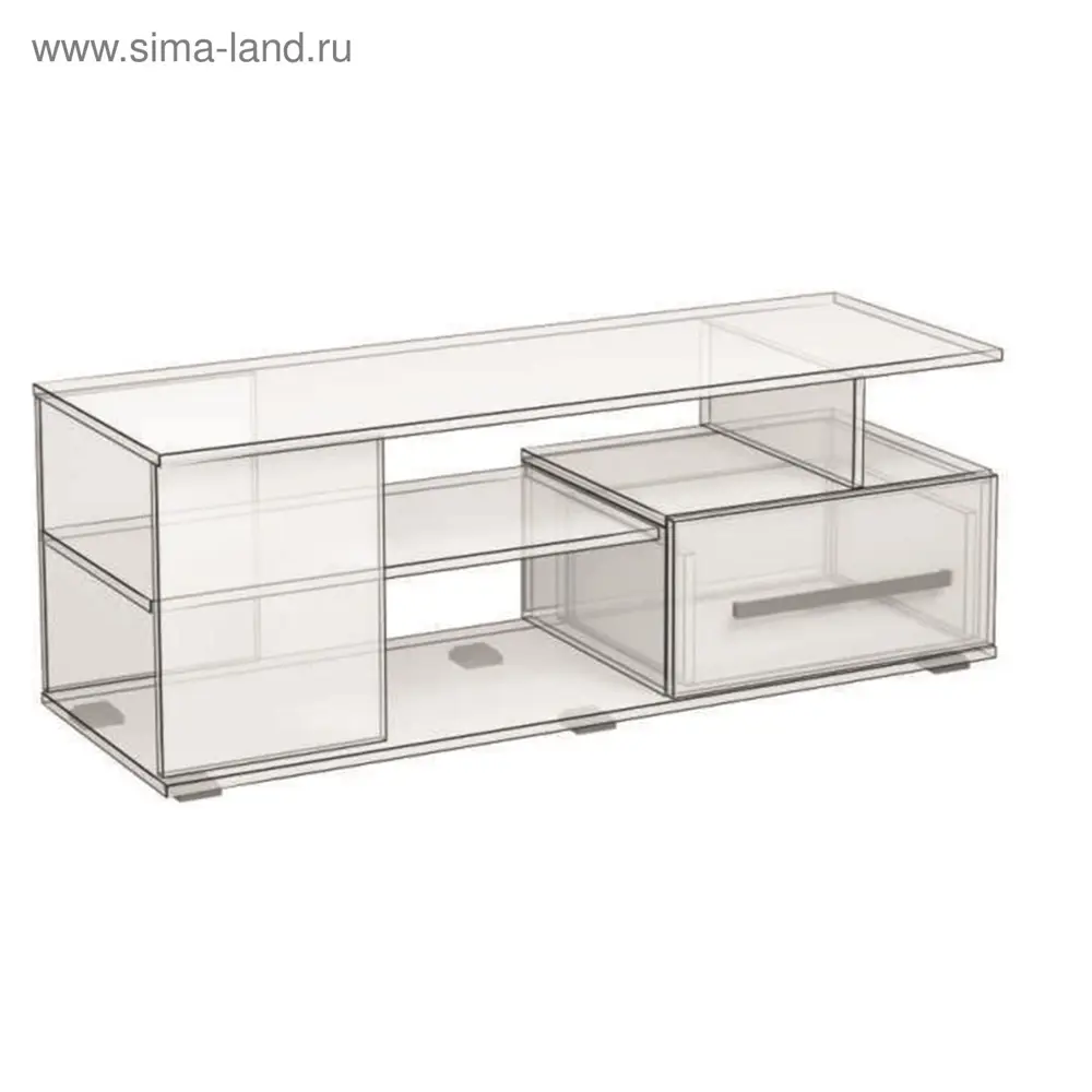 Фото 2 Тумба под телевизор Simaland 5478230 120x42x45 см ЛДСП цвет беленый дуб Фото 2 Тумба под телевизор Simaland 5478230 120x42x45 см ЛДСП цвет беленый дуб