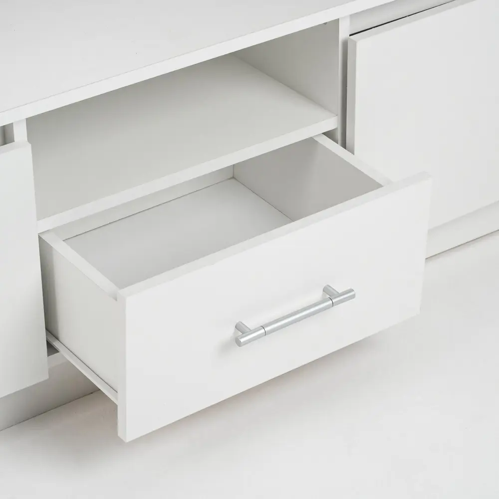 Фото 6 Тумба под телевизор Клик мебель Дели-1 140x44x42 см ЛДСП цвет белый Фото 6 Тумба под телевизор Клик мебель Дели-1 140x44x42 см ЛДСП цвет белый