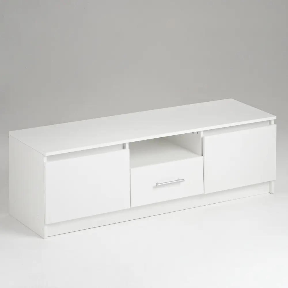 Фото 2 Тумба под телевизор Клик мебель Дели-1 140x44x42 см ЛДСП цвет белый Фото 2 Тумба под телевизор Клик мебель Дели-1 140x44x42 см ЛДСП цвет белый