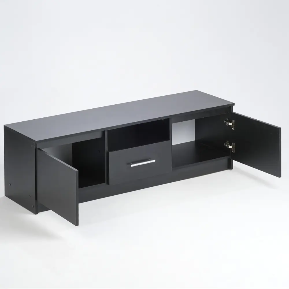 Фото 3 Тумба под телевизор Клик мебель Дели-1 140x44x42 см ЛДСП цвет черный Фото 3 Тумба под телевизор Клик мебель Дели-1 140x44x42 см ЛДСП цвет черный