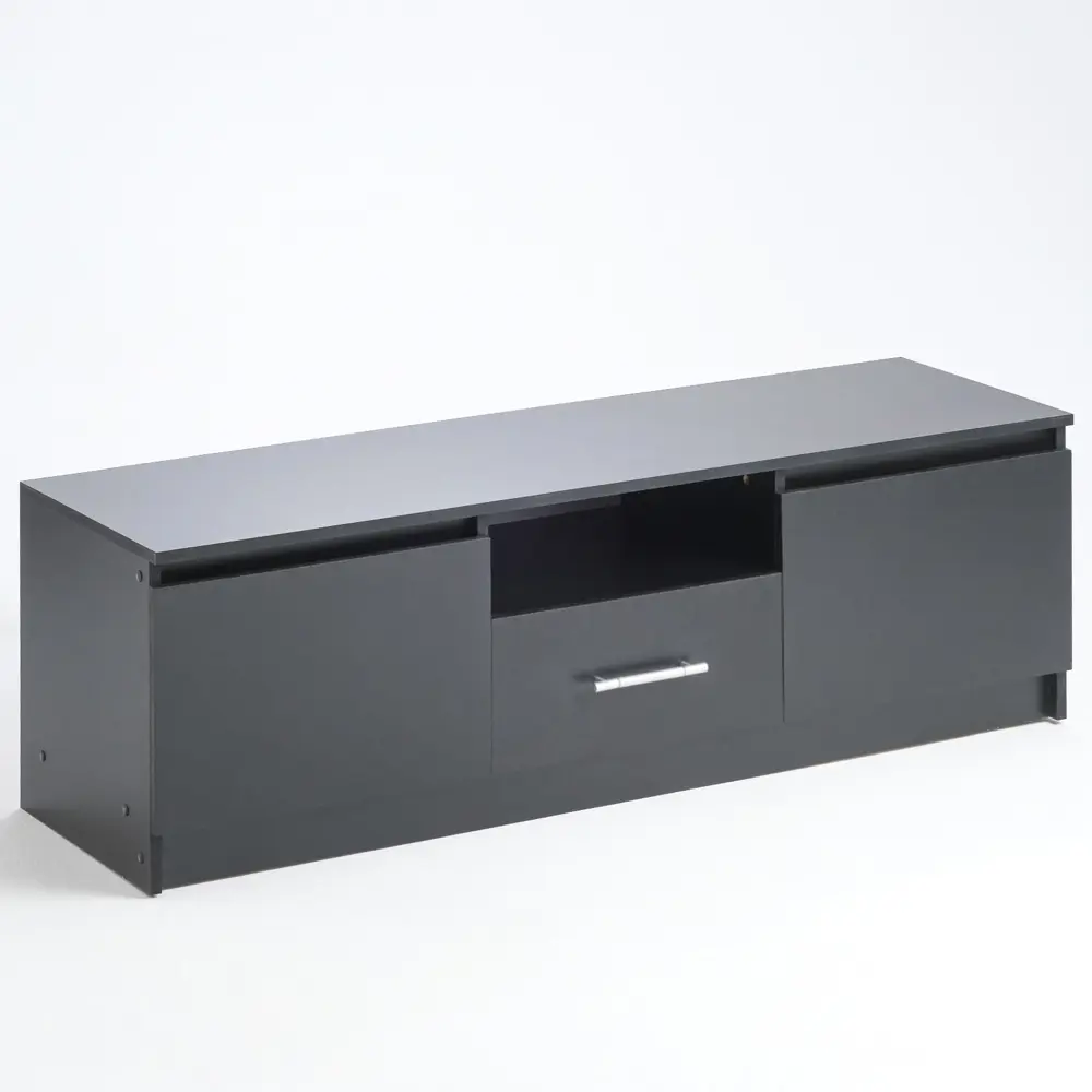 Фото 2 Тумба под телевизор Клик мебель Дели-1 140x44x42 см ЛДСП цвет черный Фото 2 Тумба под телевизор Клик мебель Дели-1 140x44x42 см ЛДСП цвет черный