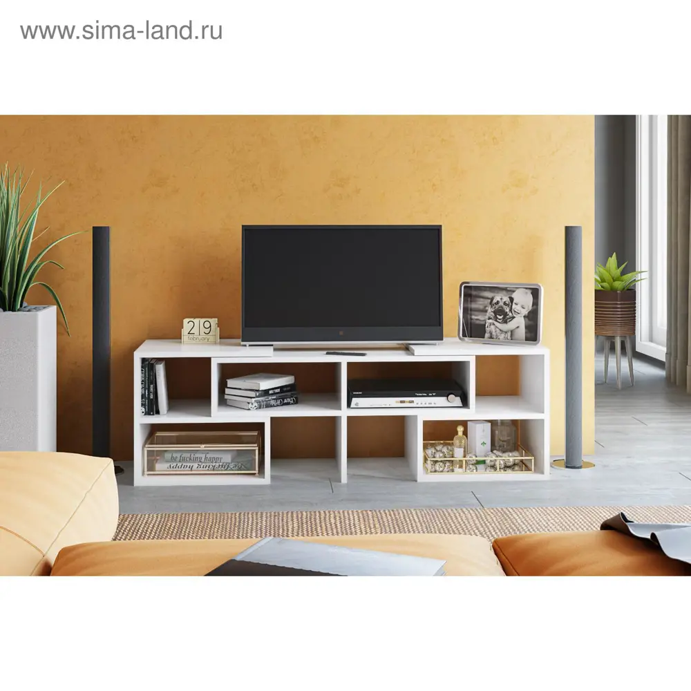 Фото Тумба под телевизор Vnk 5137559 140x40x35.2 см ЛДСП цвет белый Фото Тумба под телевизор Vnk 5137559 140x40x35.2 см ЛДСП цвет белый