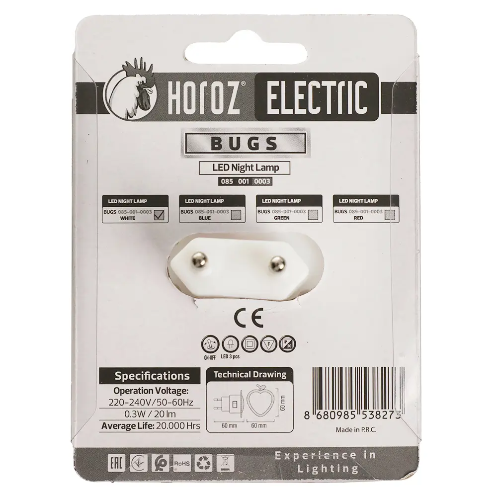 Фото 8 Ночник светодиодный HOROZ ELECTRIC HRZ00001276, с выключателем