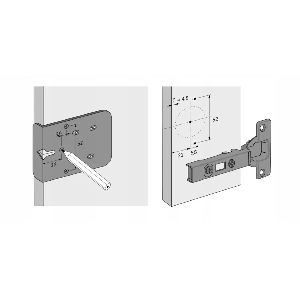 Фото 2 Разметочный шаблон Hettich BlueJig Hinge MP00263 для петель Фото 2 Разметочный шаблон Hettich BlueJig Hinge MP00263 для петель
