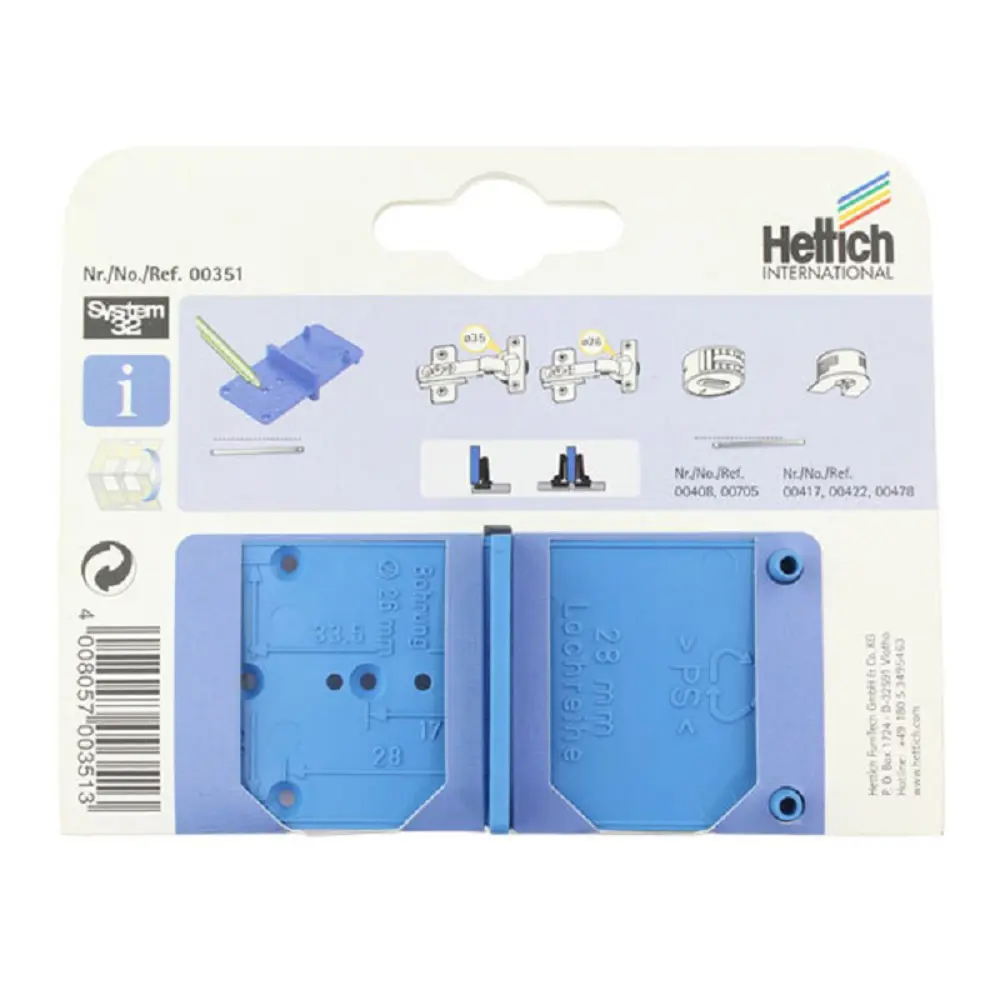 Фото 5 Шаблон разметочный Hettich Multiblue MP00316 для петель и стяжек Фото 5 Шаблон разметочный Hettich Multiblue MP00316 для петель и стяжек