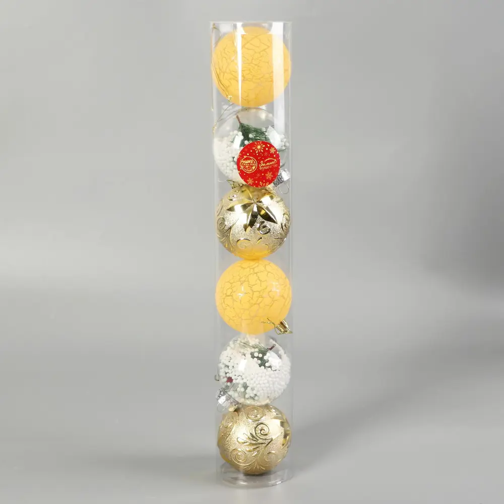 Фото 2 Набор елочных шаров Зимнее волшебство 9510730 8 см Пластик разноцветный 6 шт