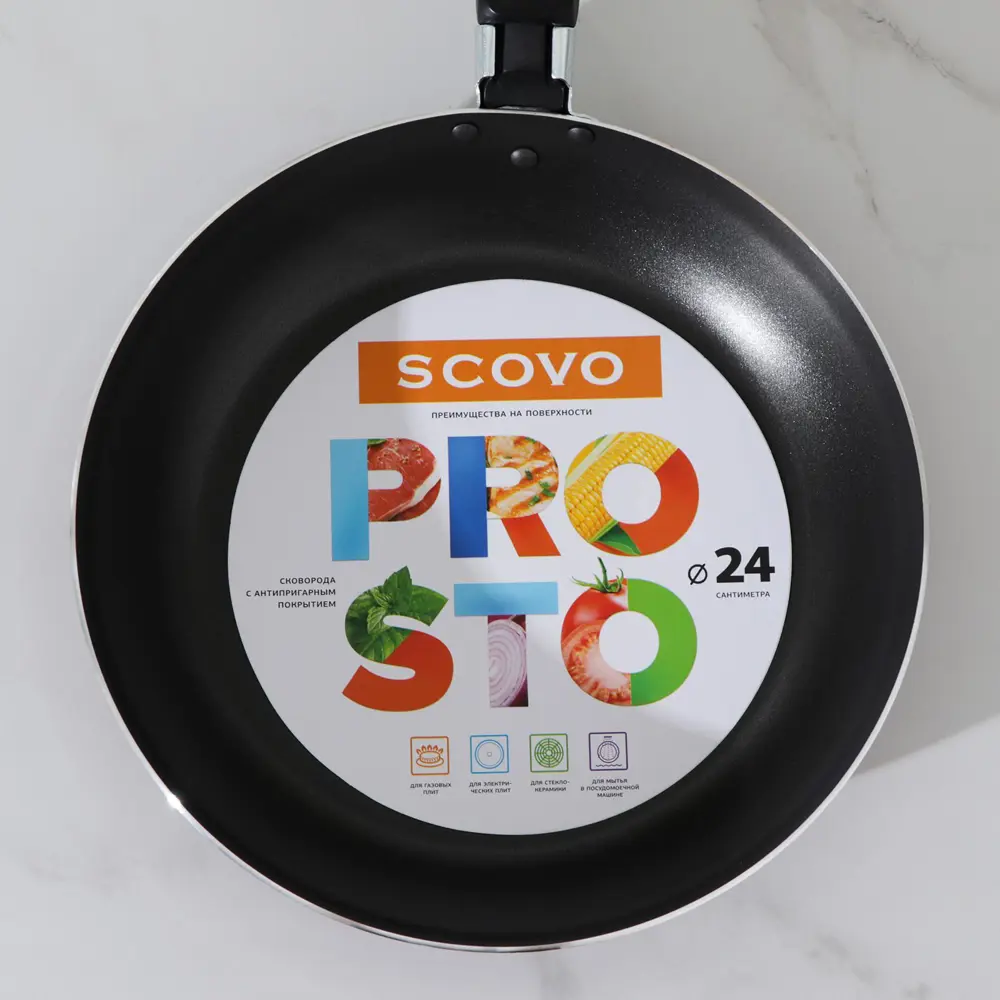 Фото 7 Сковорода Scovo Prosto 24 см без крышки алюминий цвет бордовый Фото 7 Сковорода Scovo Prosto 24 см без крышки алюминий цвет бордовый