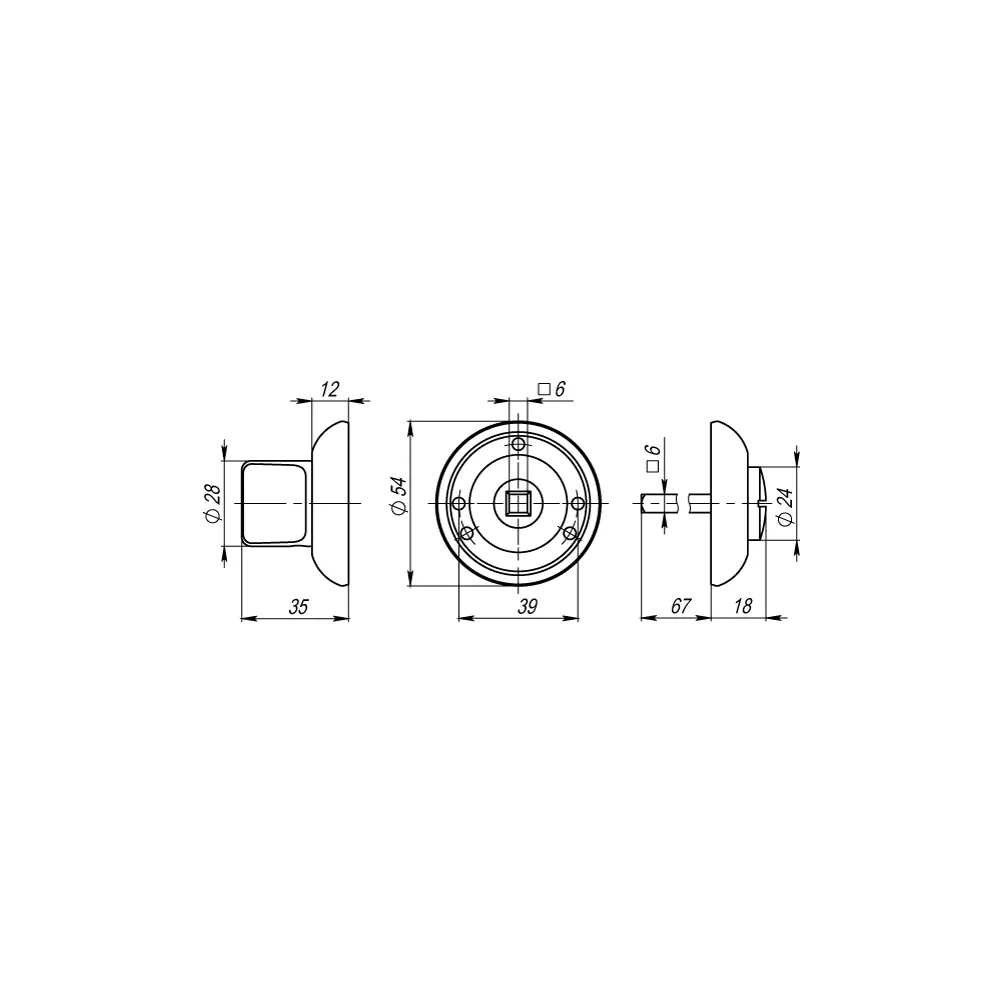 Фото 2 Ручка поворотная Armadillo BK6.R.LD54 (BK6) CP-8 хром