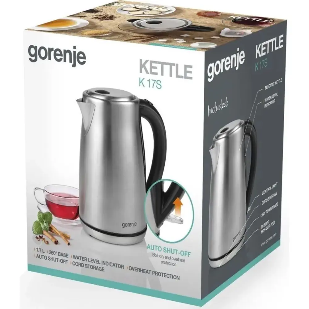 Фото 4 Электрический чайник Gorenje 9874986 1.7 л металл цвет серебристый Фото 4 Электрический чайник Gorenje 9874986 1.7 л металл цвет серебристый