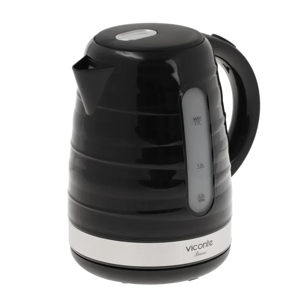 Фото Электрический чайник Viconte 9834939 1.7 л металл цвет черный Фото Электрический чайник Viconte 9834939 1.7 л металл цвет черный