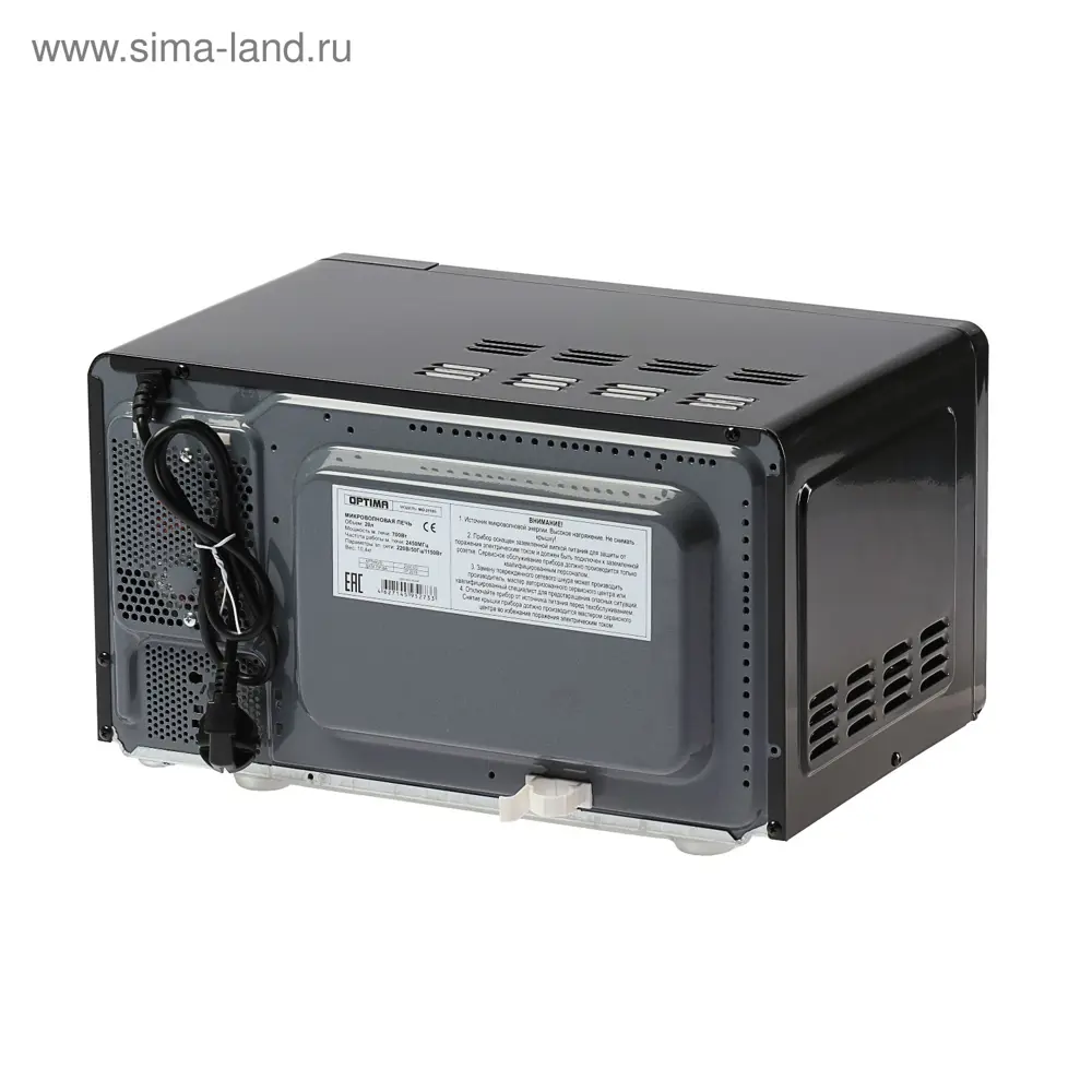Фото 4 Отдельностоящая микроволновая печь Optima MO-2110B 20 л 35x28x47 см цвет черный Фото 4 Отдельностоящая микроволновая печь Optima MO-2110B 20 л 35x28x47 см цвет черный