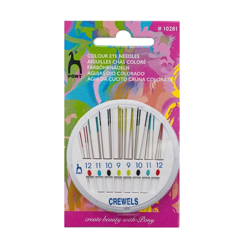 Фото Иглы для бисера в футляре Crewels с цветным ушком в розетке №9-12 24 шт Фото Иглы для бисера в футляре Crewels с цветным ушком в розетке №9-12 24 шт