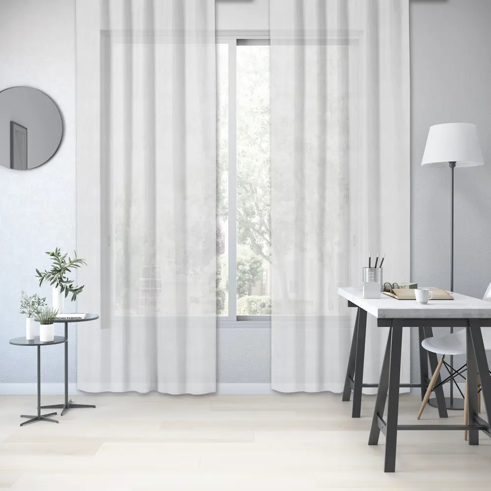 Фото 6 Тюль на ленте Inspire Alonso 250x280 см цвет белый Фото 6 Тюль на ленте Inspire Alonso 250x280 см цвет белый