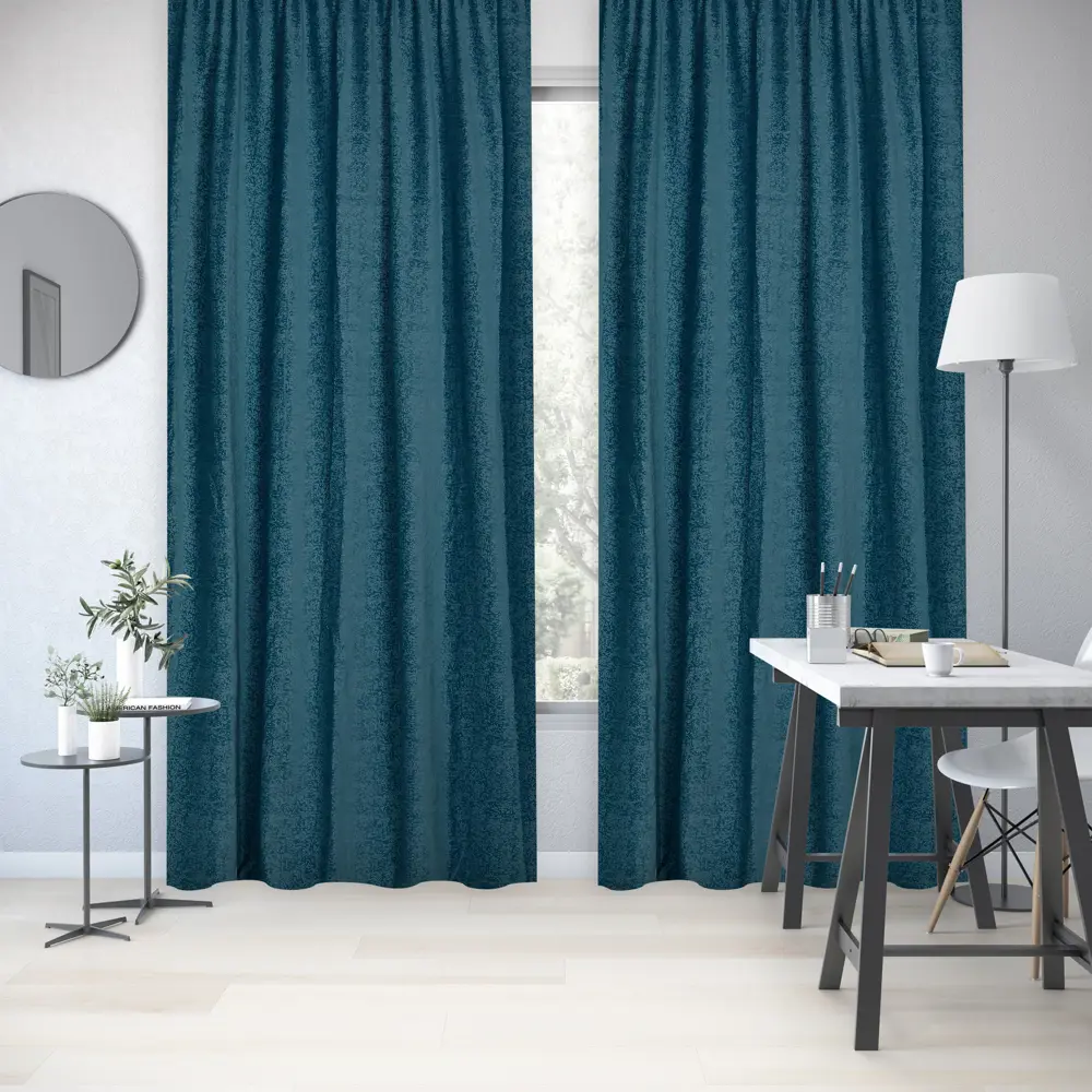 Фото 7 Штора на ленте Inspire Tala 160х280 см цвет бирюзовый Фото 7 Штора на ленте Inspire Tala 160х280 см цвет бирюзовый