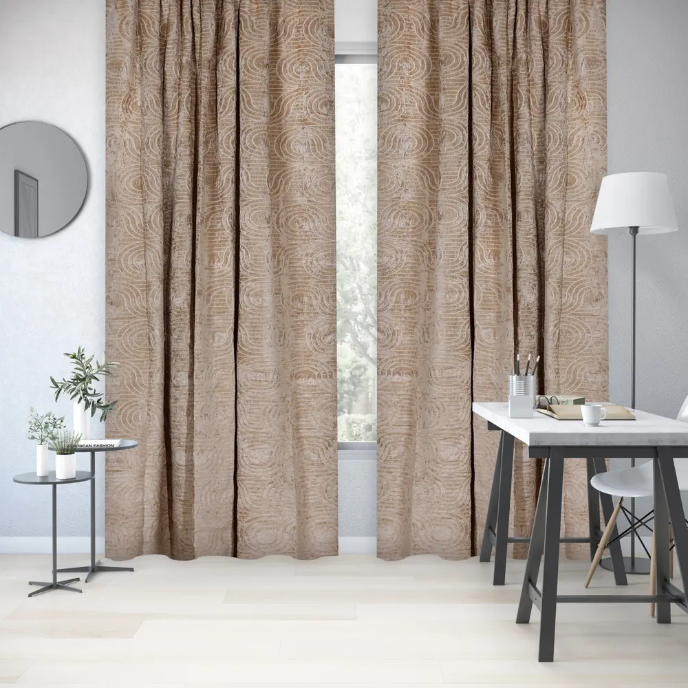 Фото 7 Штора на ленте Inspire Rina 160х280 см цвет бежевый Фото 7 Штора на ленте Inspire Rina 160х280 см цвет бежевый