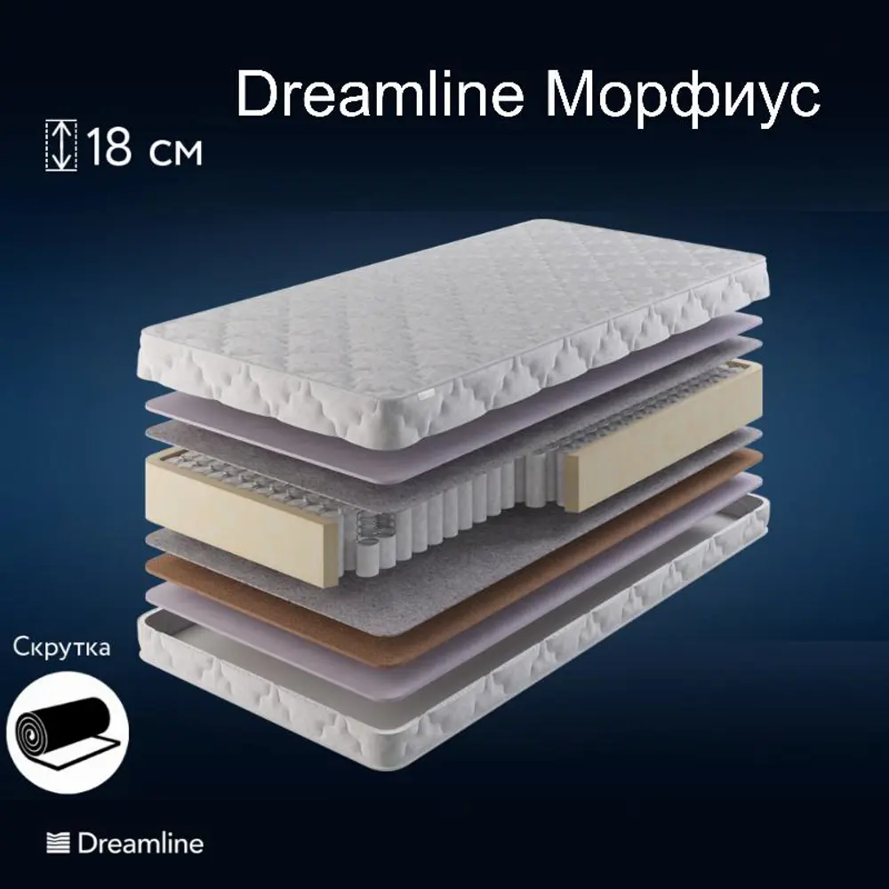 Фото Матрас Dreamline Морфеус 120x210 см независимый пружинный блок, полутораспальный Фото Матрас Dreamline Морфеус 120x210 см независимый пружинный блок, полутораспальный