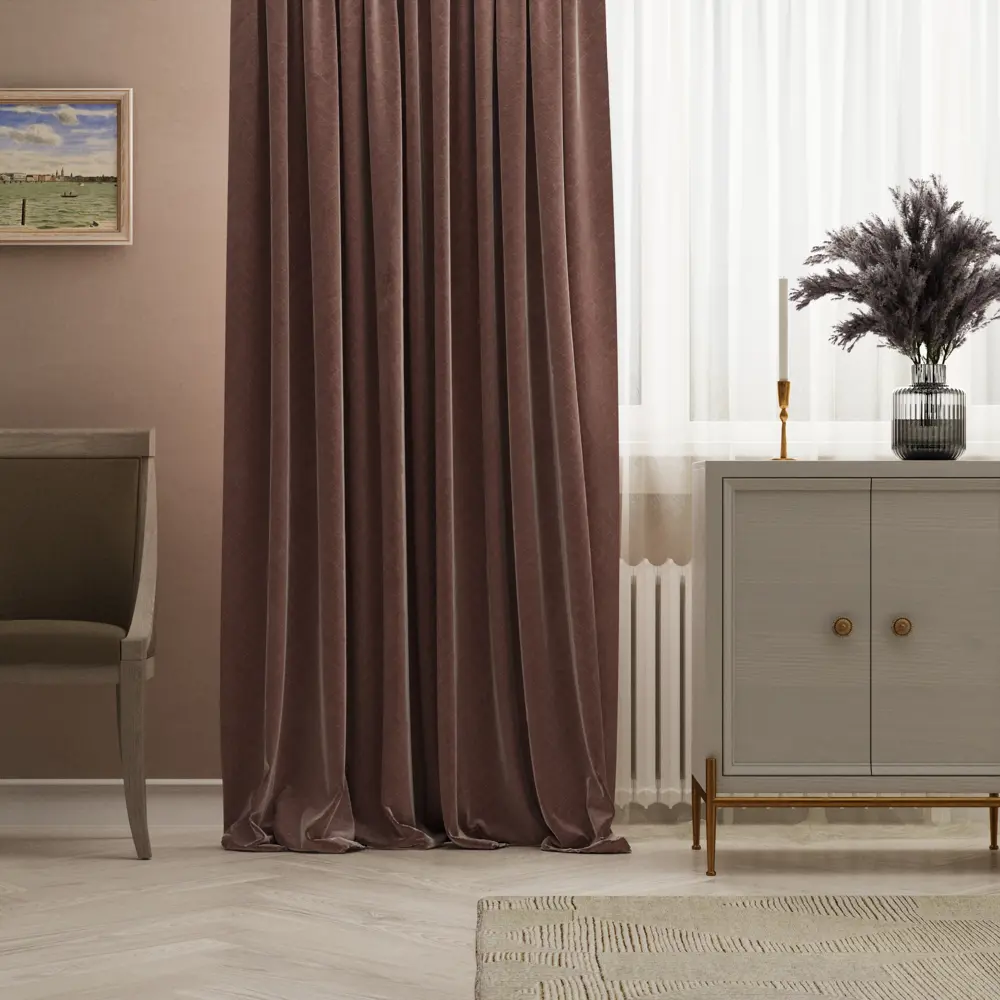 Фото Штора на ленте Inspire Lily 140x280 см цвет розовый Фото Штора на ленте Inspire Lily 140x280 см цвет розовый