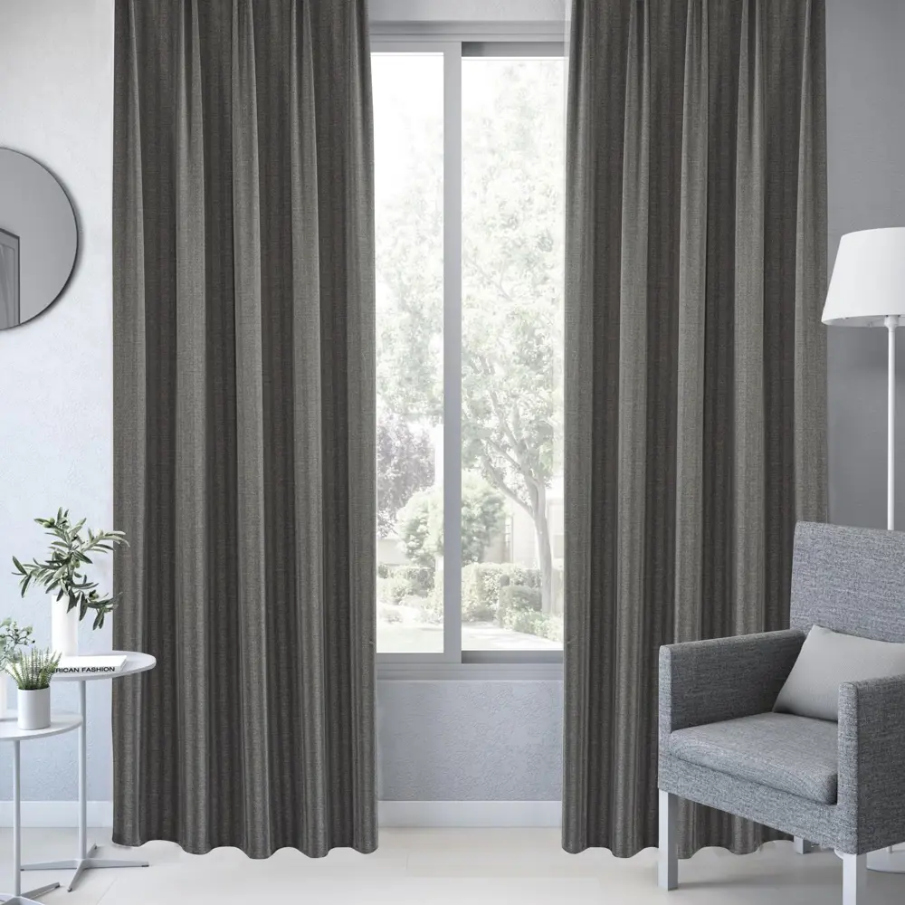 Фото 6 Штора на ленте Inspire Cliff 160x280 см цвет серый Фото 6 Штора на ленте Inspire Cliff 160x280 см цвет серый