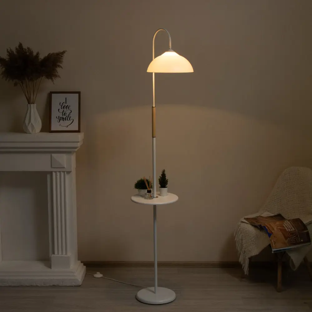 Фото 9 Торшер Bayerlux Алонзо 9862957 со столиком цвет белый Фото 9 Торшер Bayerlux Алонзо 9862957 со столиком цвет белый